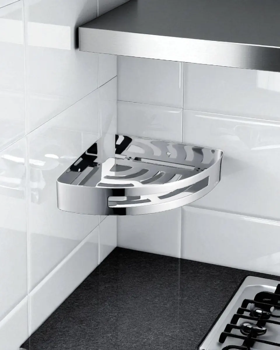 Corner Shelf - Metal with Border