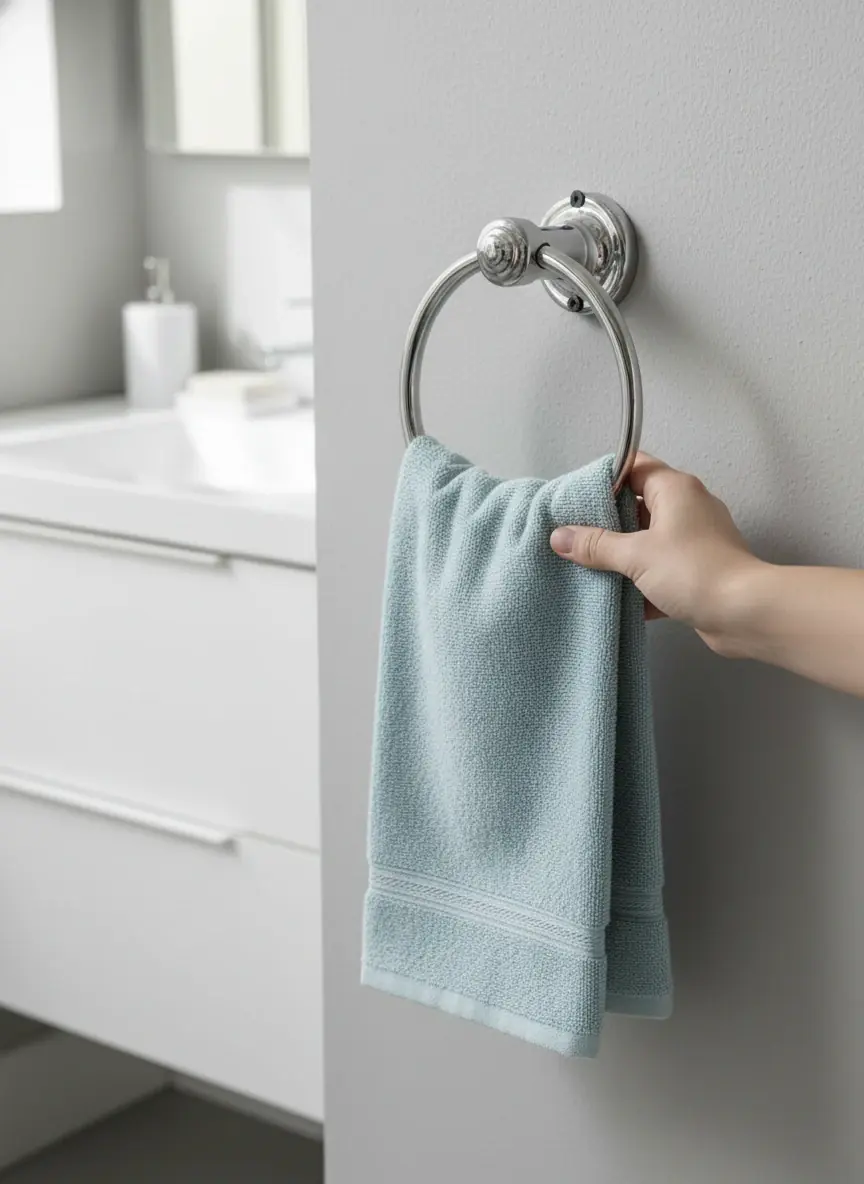 Chrome Finish Metal Towel Ring – 5" Diameter