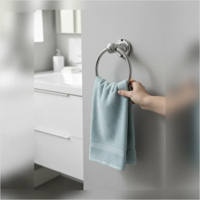 Chrome Finish Metal Towel Ring – 5" Diameter