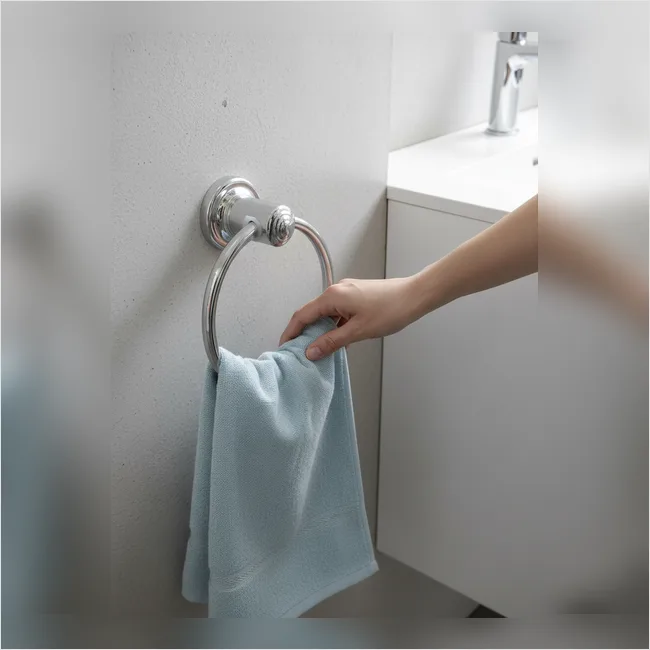 Chrome Finish Metal Towel Ring – 5" Diameter