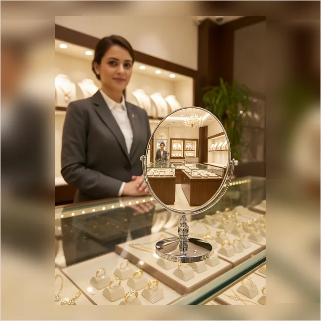 Counter Top Vanity Mirror Silver
