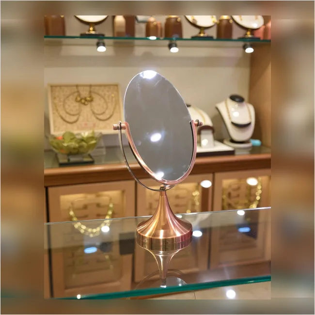 Frameless Oval Double Sided Counter Top Mirror