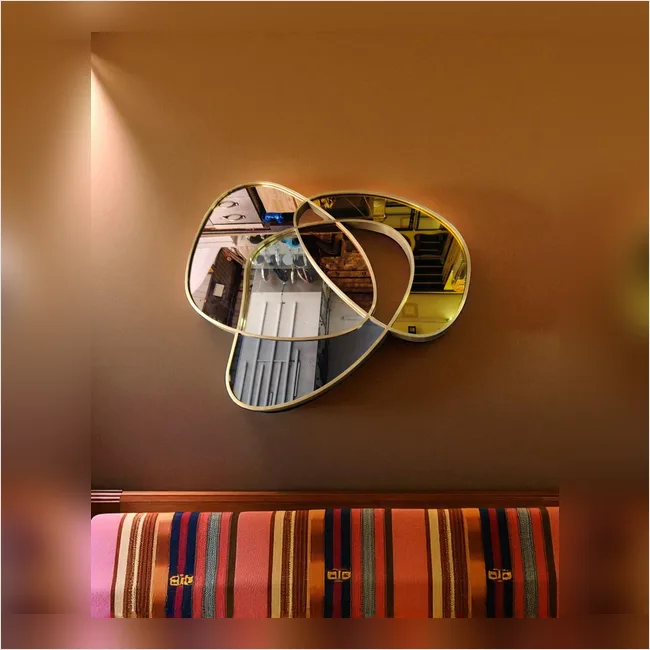 Luxury Abstract Wall Mirror SS PVD Frame – Designer Mirror (30 x 30 Inches)