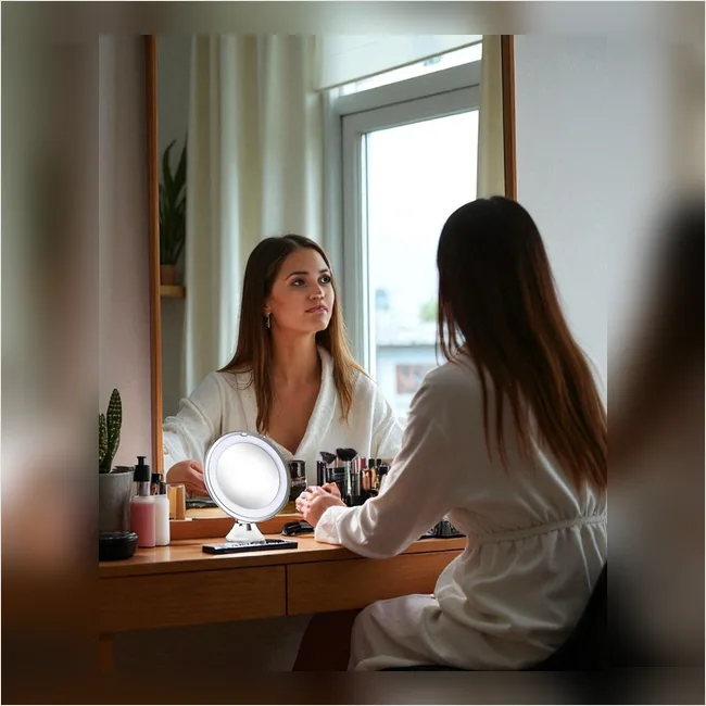 Magnifying Shaving Mirror - Vacuum Mounting
