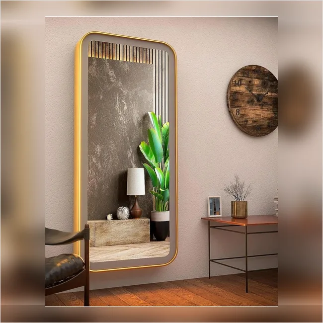 Dressing Mirror 6 - Rectangle Shape Metal Framed with LED Light
