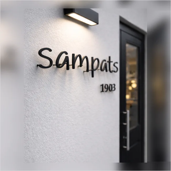 Sampats Metal Name Plate – Timeless Elegance in Matte Black