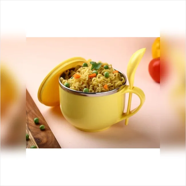 Stainless Steel Airtight Soup And Noodles Bowl With Lid.